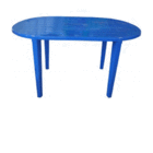 Стол пластиковый овальный (синий)